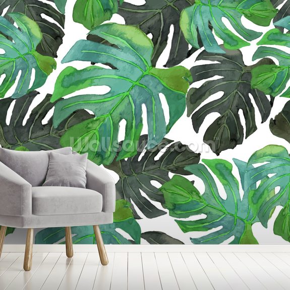 papel pintado tropical reino unido,monstera deliciosa,verde,hoja,planta de casa,planta