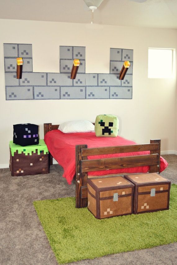 minecraft room wallpaper,furniture,room,interior design,bedroom,bed sheet