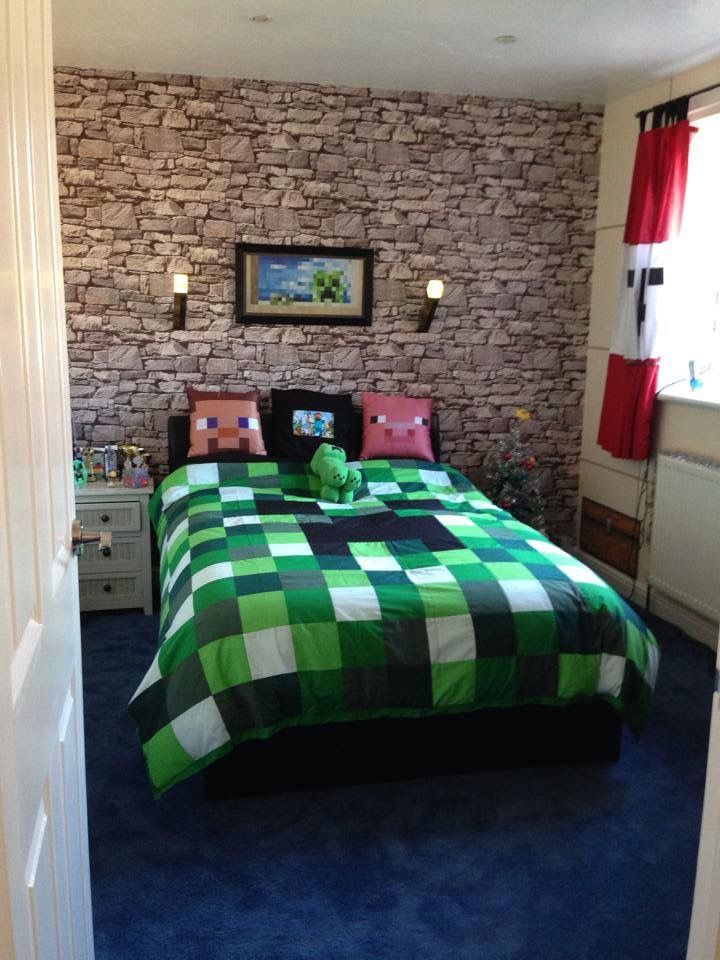 minecraft room wallpaper,bedroom,bed sheet,furniture,room,bed