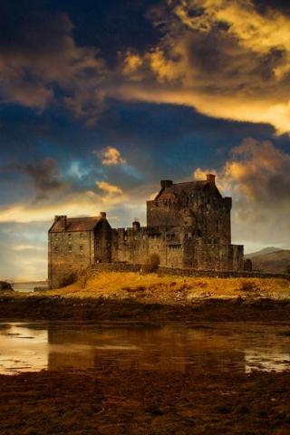 schottland iphone wallpaper,fotografieren,natur,himmel,schloss,natürliche landschaft