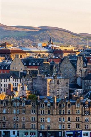 escocia fondo de pantalla para iphone,paisaje urbano,ciudad,pueblo,área urbana,cielo