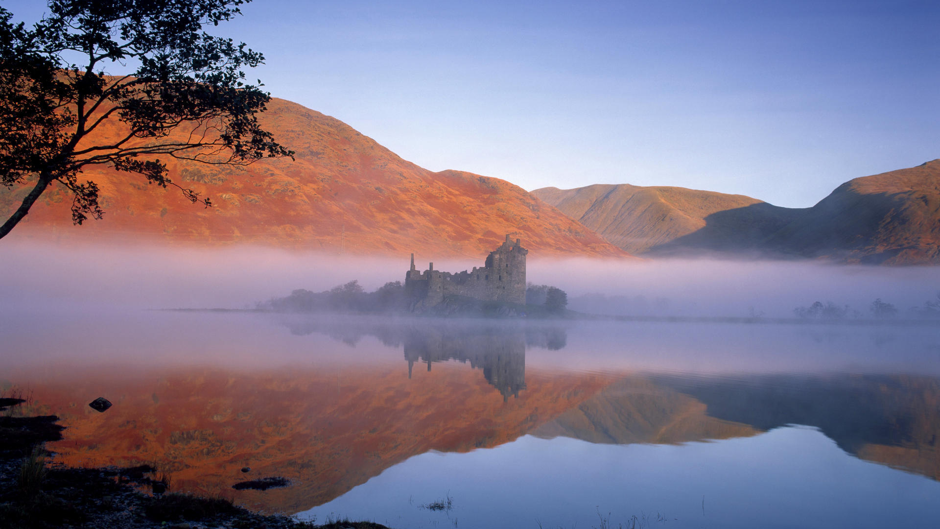 スコットランドのiphoneの壁紙,自然,空,自然の風景,朝,湖