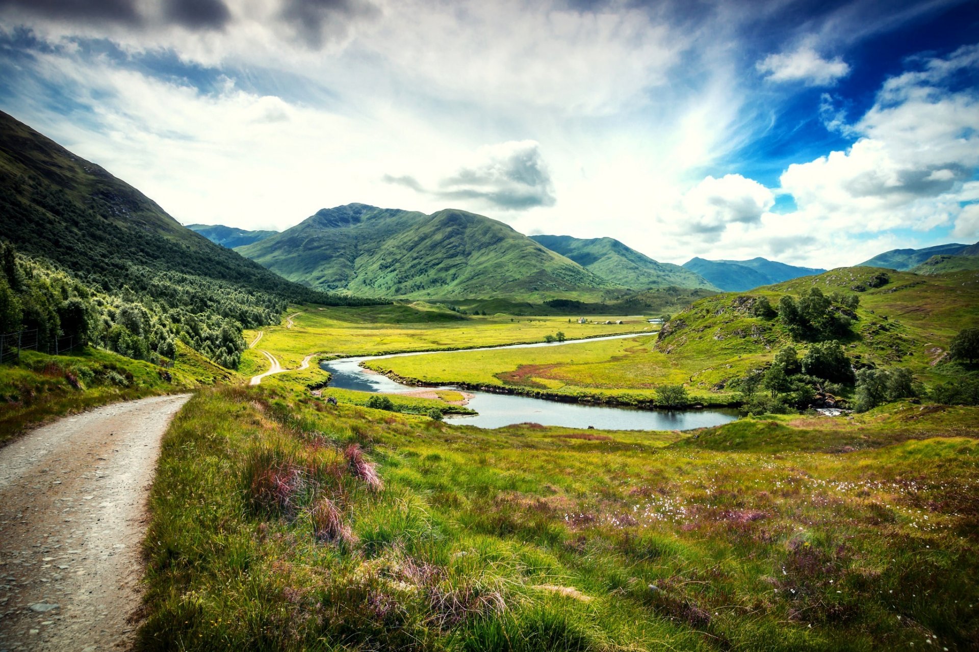 スコットランドのiphoneの壁紙,自然の風景,自然,山,谷,空