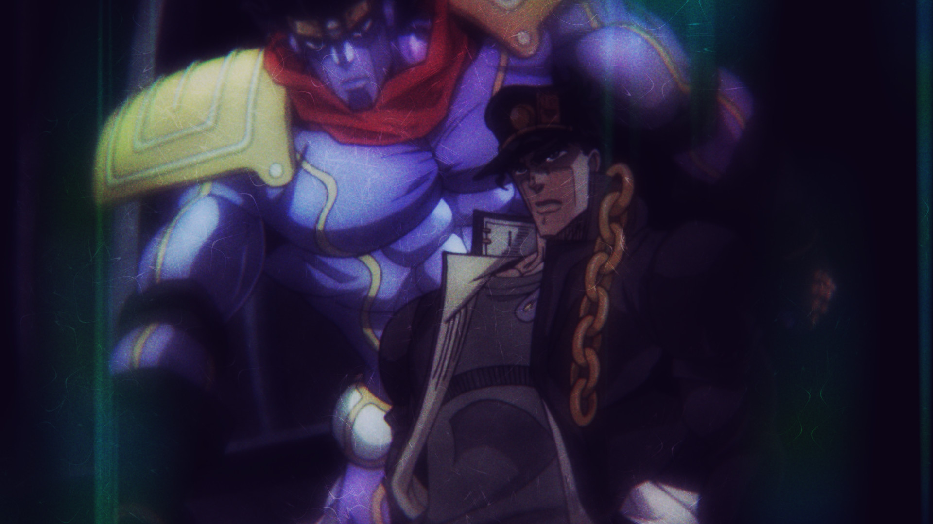 star platinum wallpaper,illustration,fictional character,anime,black hair,cg artwork