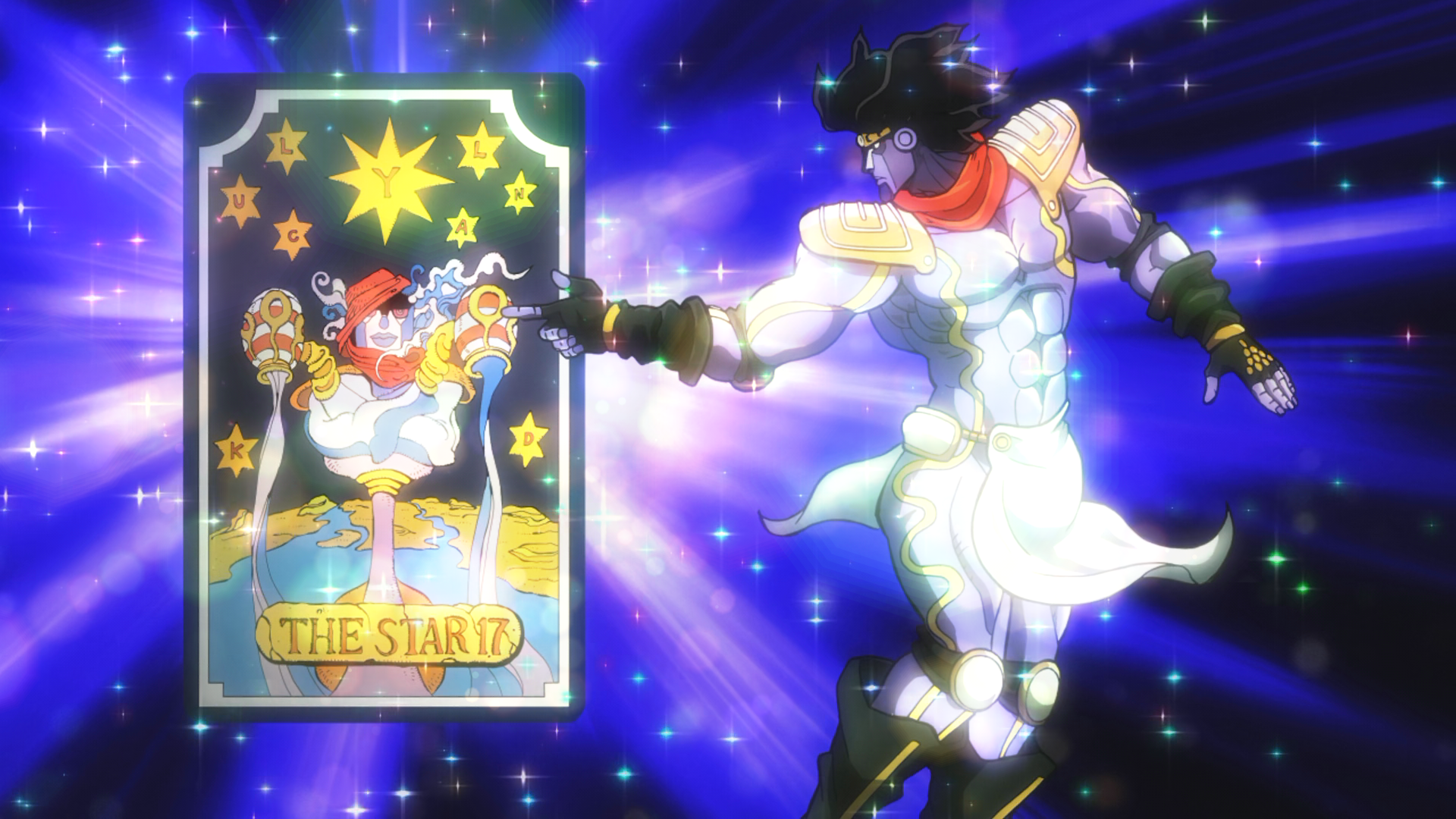 star platinum wallpaper,anime,fictional character,space,cg artwork,screenshot