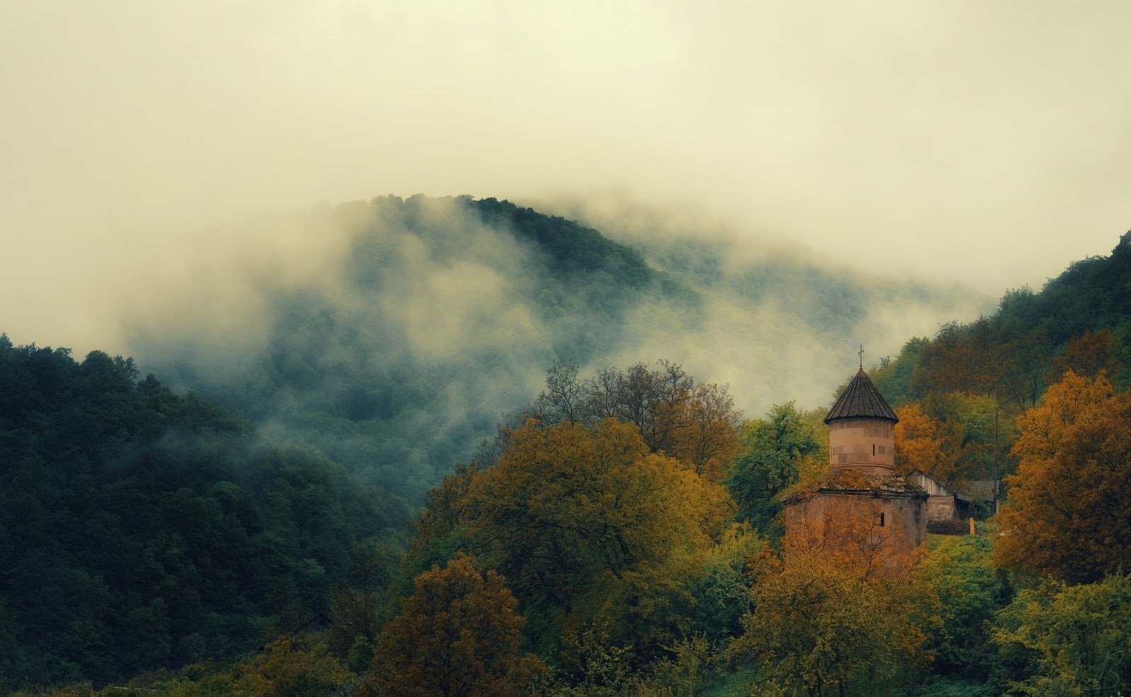 armenia wallpaper,sky,nature,atmospheric phenomenon,mist,hill