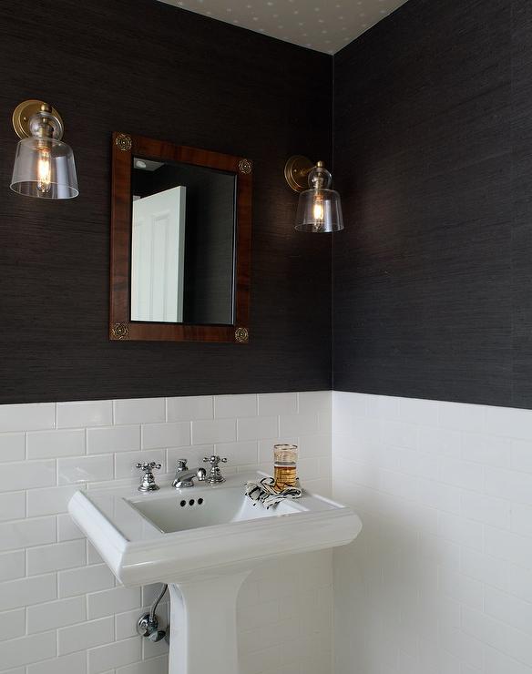 black grasscloth wallpaper,bathroom,room,property,tile,interior design
