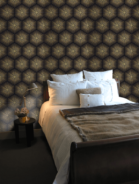 zoffany spark wallpaper,bedroom,bed,furniture,room,wall
