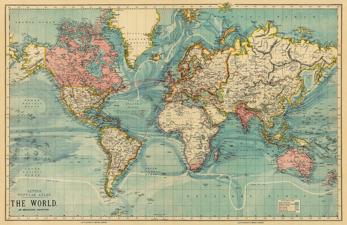ヴィンテージ地図壁紙,地図,アトラス,世界