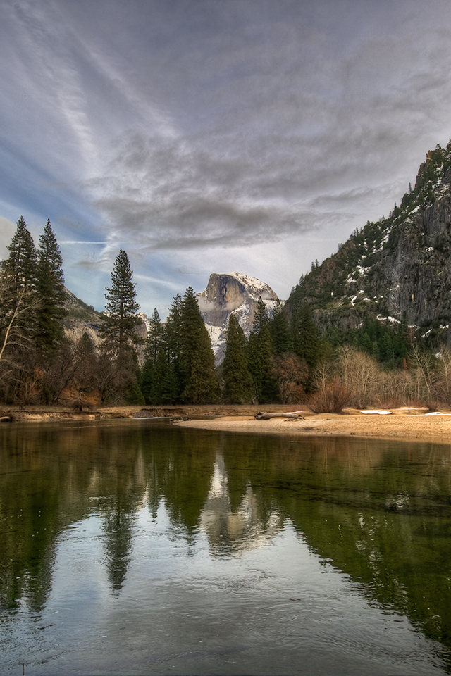 fond d'écran iphone yosemite,réflexion,plan d'eau,paysage naturel,la nature,l'eau