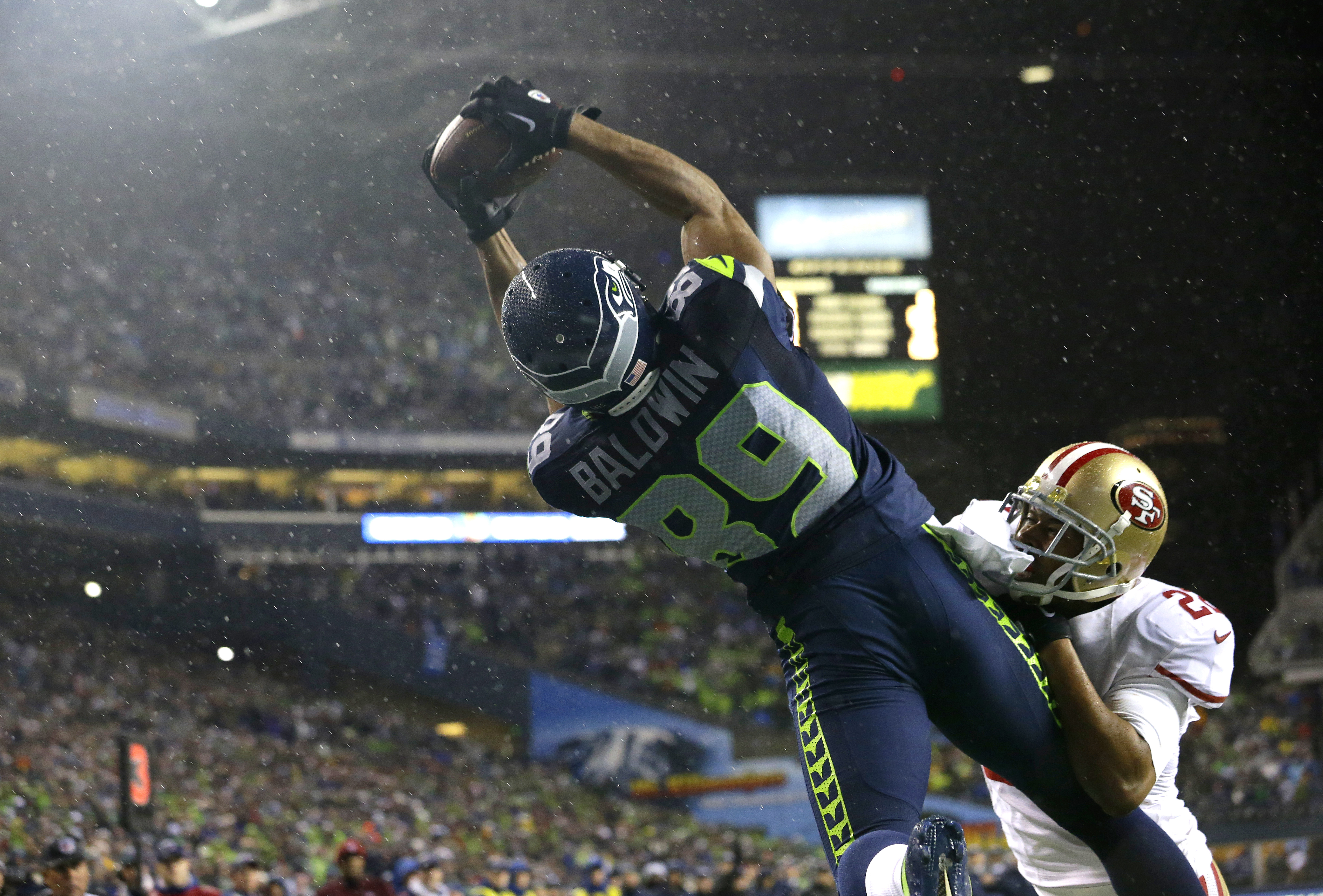 fond d'écran doug baldwin,des sports,casque,équipement de sport,super bowl,équipement de football