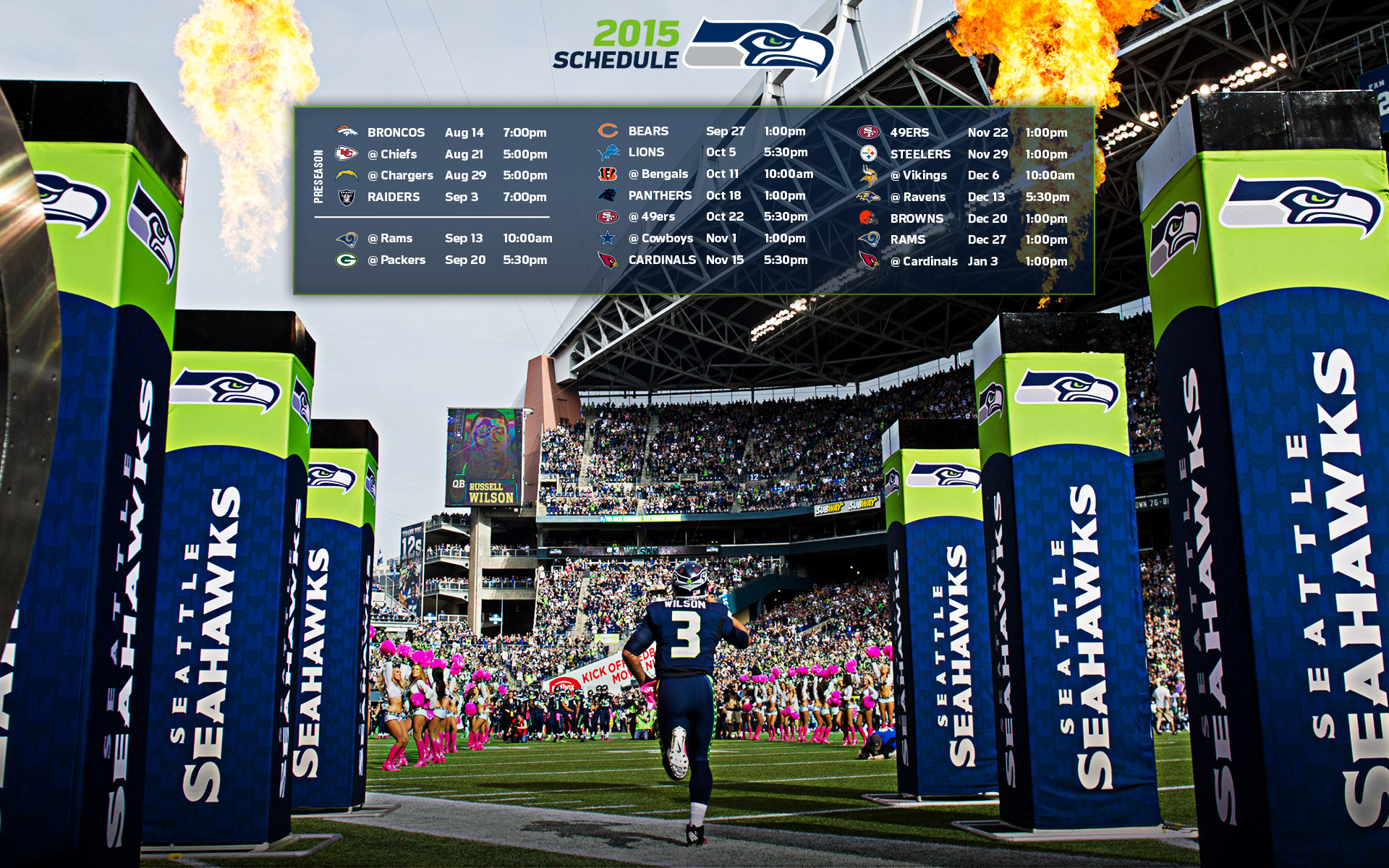 Seattle Seahawks Schedule 2019- WallpaperUse
