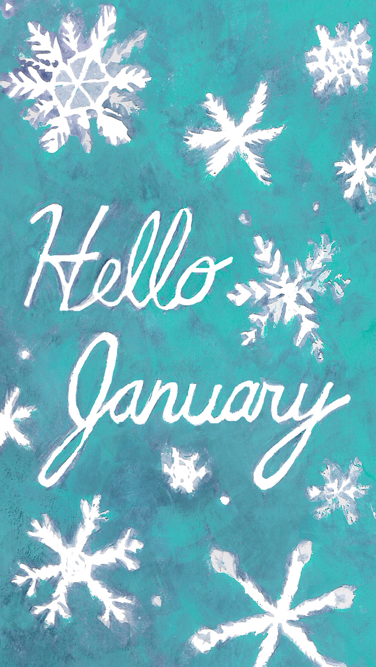 january iphone wallpaper,text,teal,font,christmas eve,snowflake