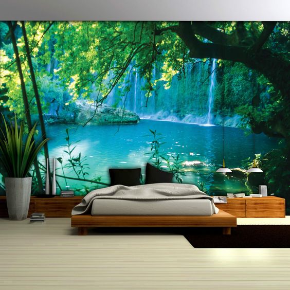 壁の風景の壁紙,自然の風景,自然,壁紙,壁画,木