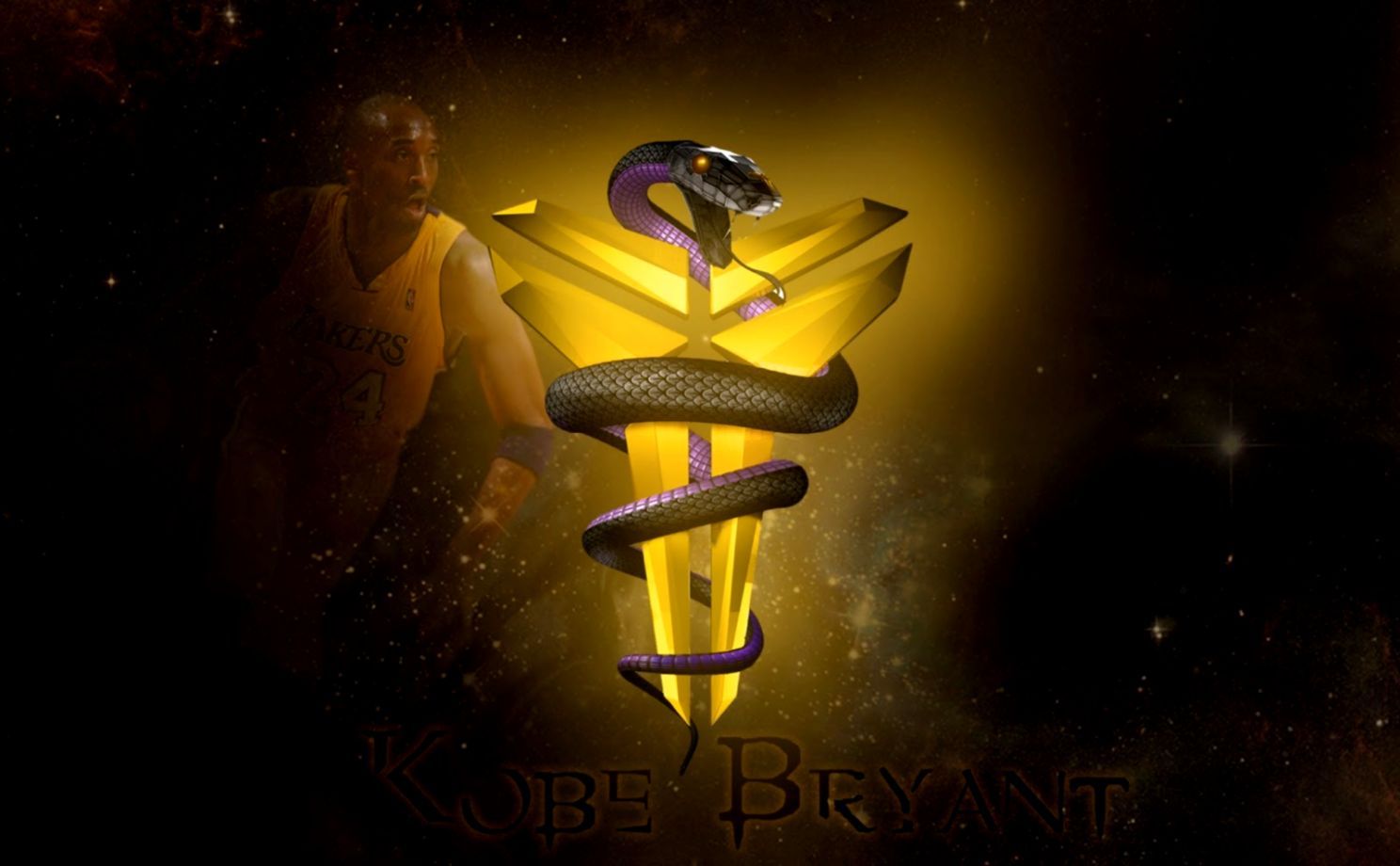 kobe logo wallpaper,yellow,logo,font,sky,graphics