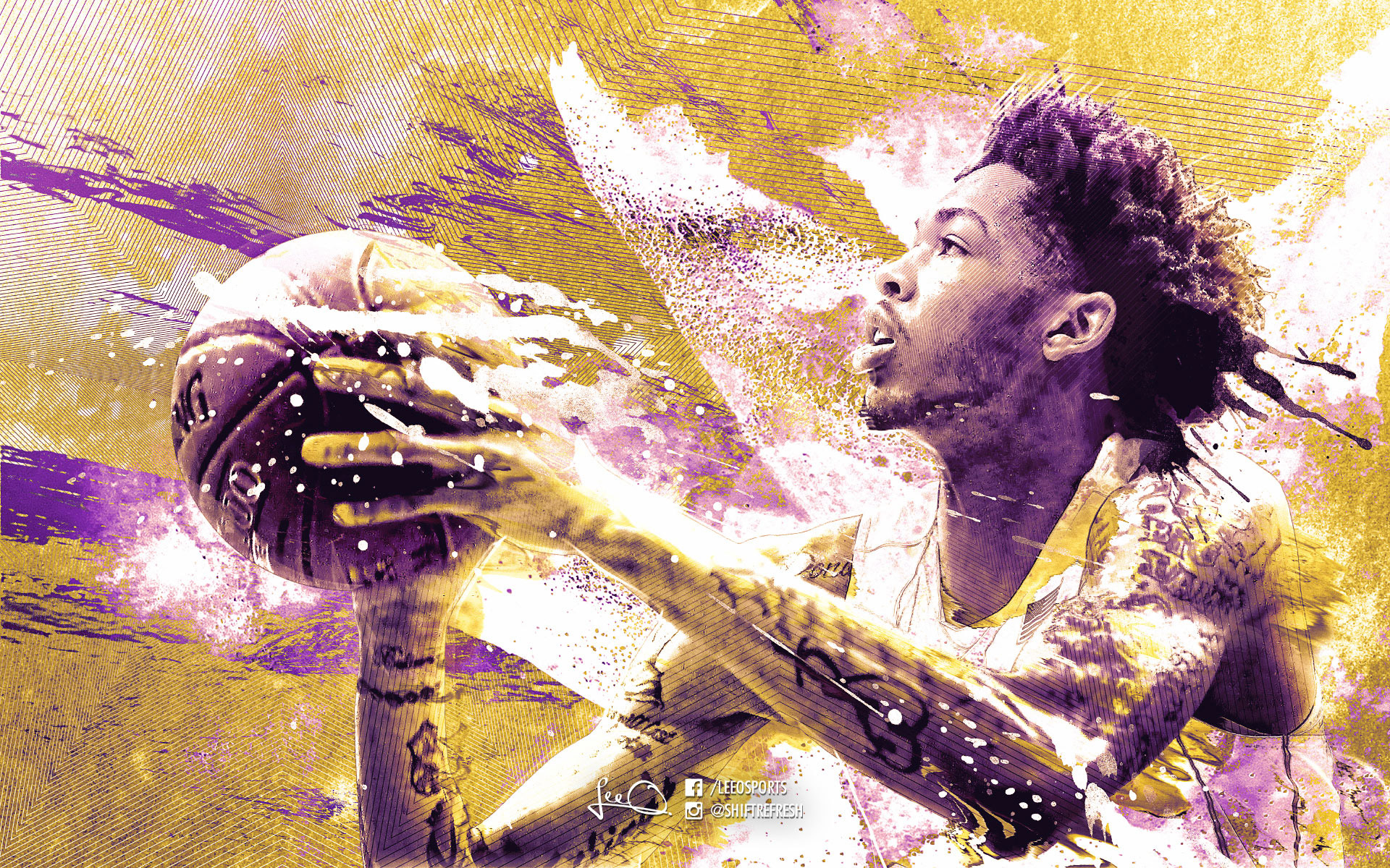 brandon ingram wallpaper,purple,illustration,art,cg artwork,graphic design