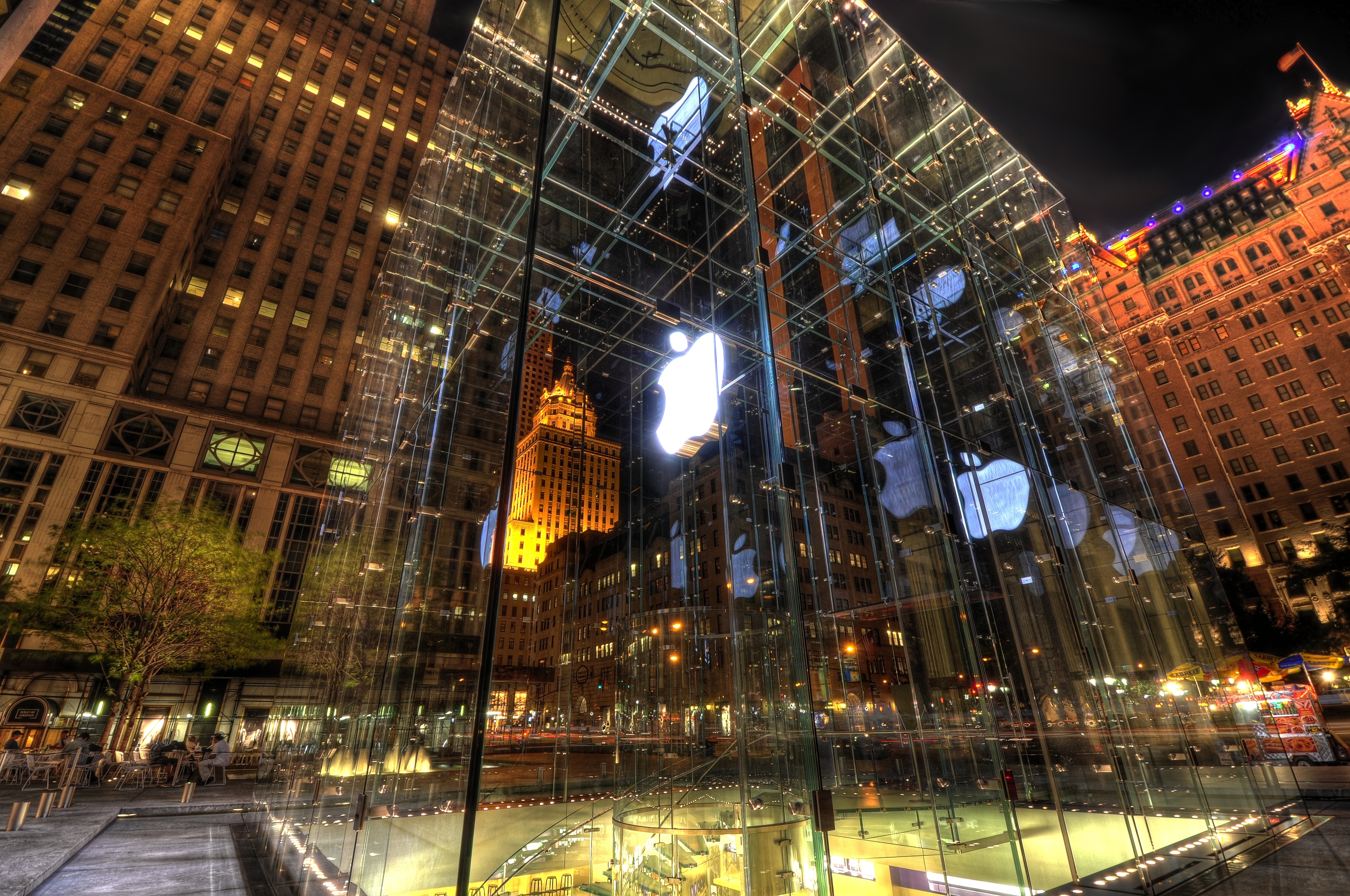 fond d'écran apple store,zone métropolitaine,zone urbaine,ville,nuit,architecture