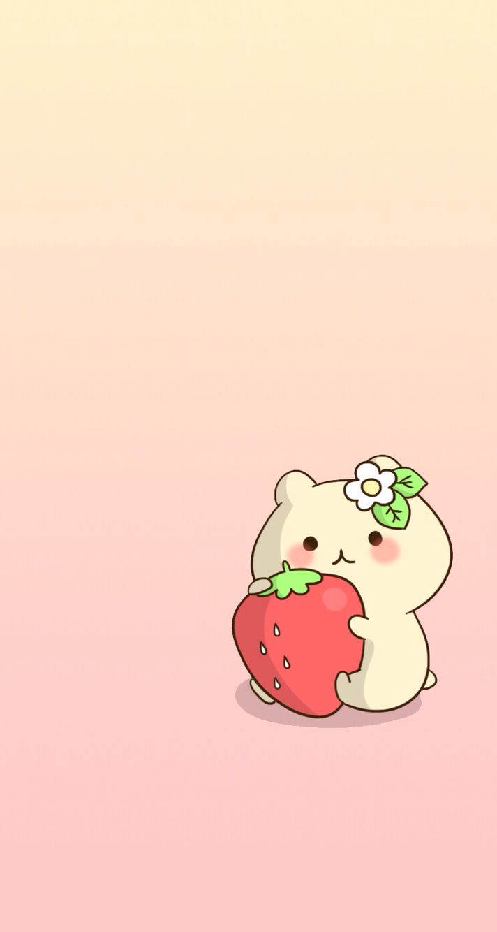 strawberry wallpaper for iphone,cartoon,pink,illustration,art,heart