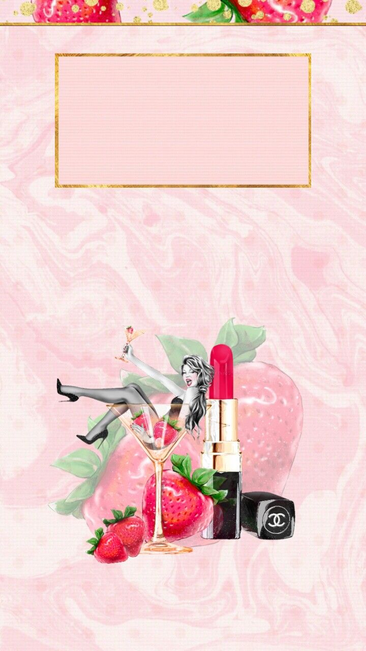 carta da parati fragola per iphone,rosa,rossetto,cosmetici,pianta,lucidalabbra