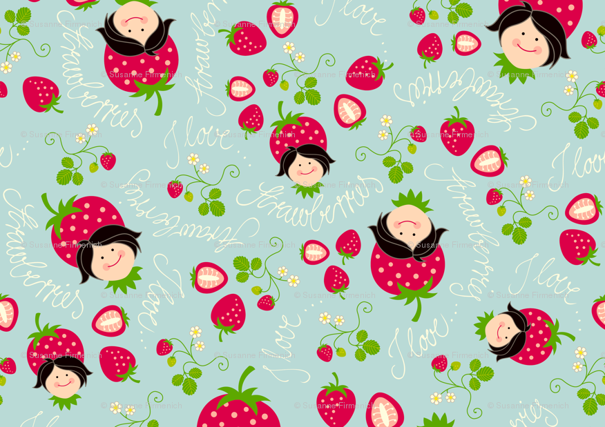 fond d'écran mignon de fraise,clipart,rose,modèle,plante,illustration