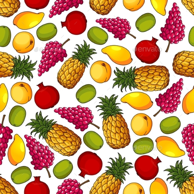 과일 패턴 벽지,자연 식품,파인애플,과일,파인애플,음식