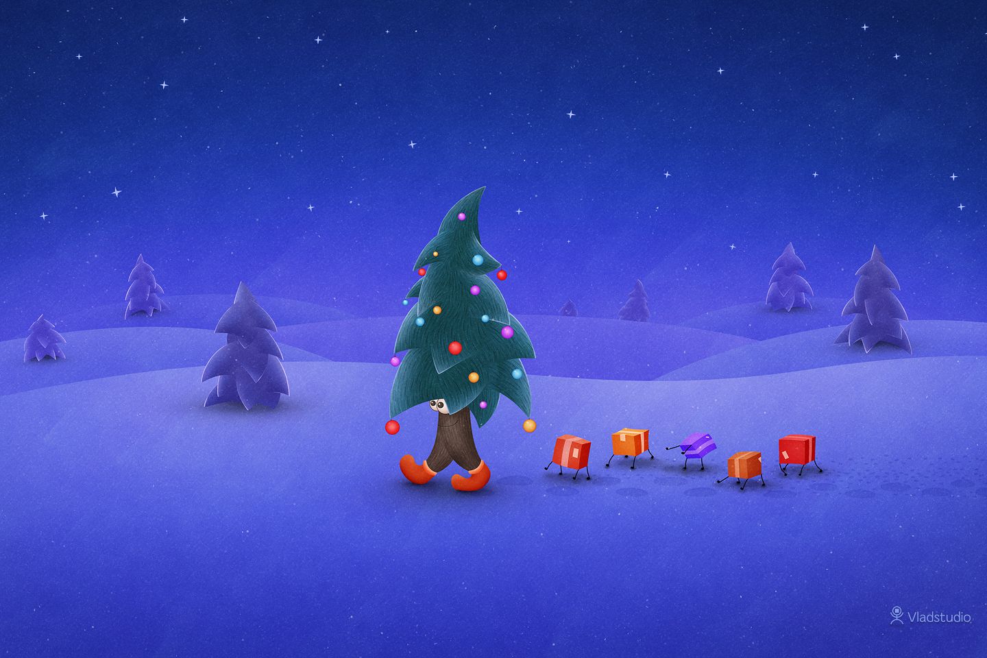 christmas mac wallpaper,sky,winter,christmas eve,christmas,tree