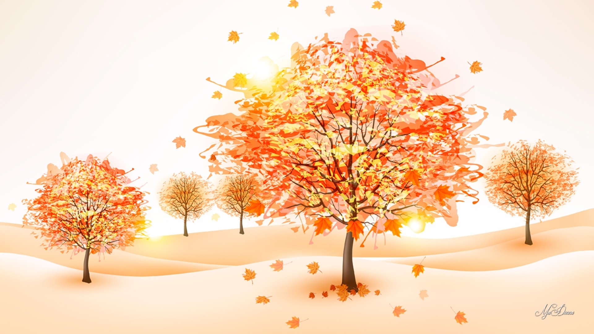 cute mac wallpapers,tree,nature,leaf,orange,natural landscape