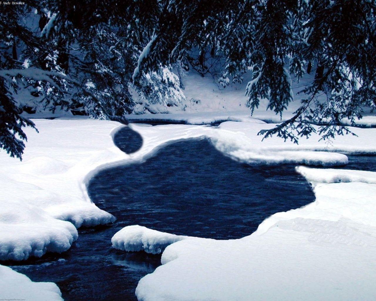 冬のマックの壁紙,自然の風景,自然,雪,冬,水