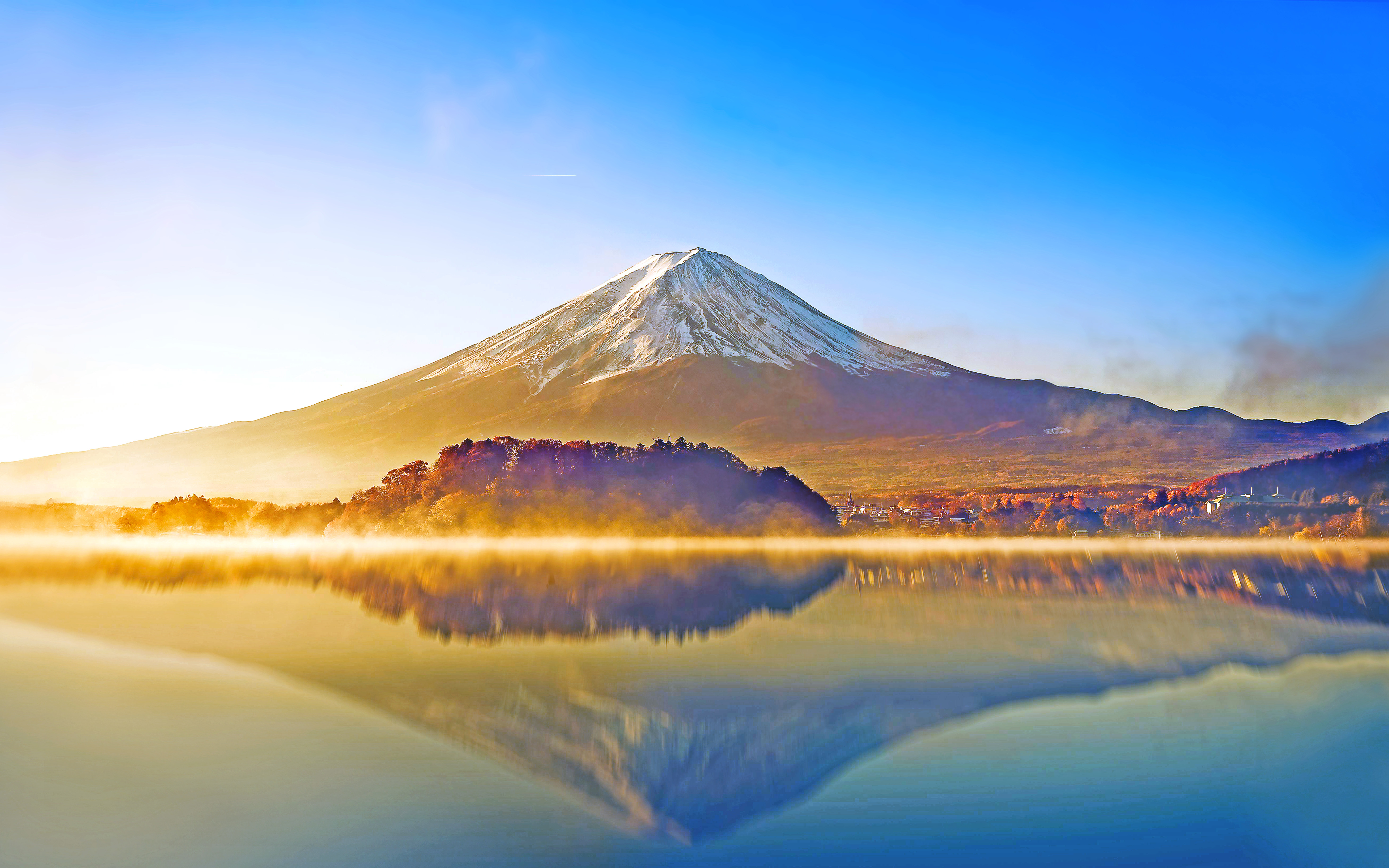 5k sfondo del desktop,natura,stratovulcano,cielo,montagna,riflessione