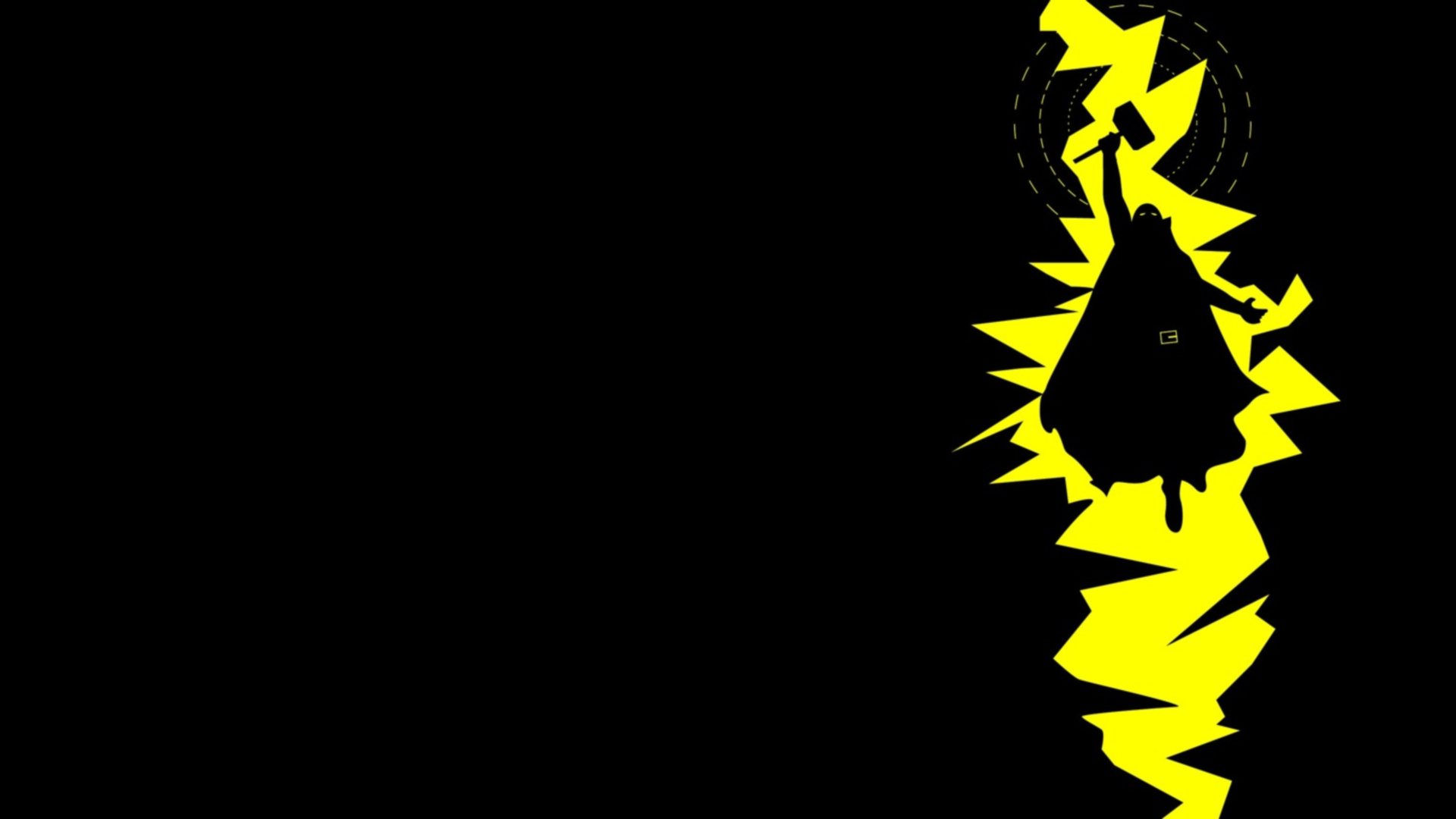 fondo de pantalla minimalista superhéroe,negro,amarillo,fuente,diseño gráfico,ilustración