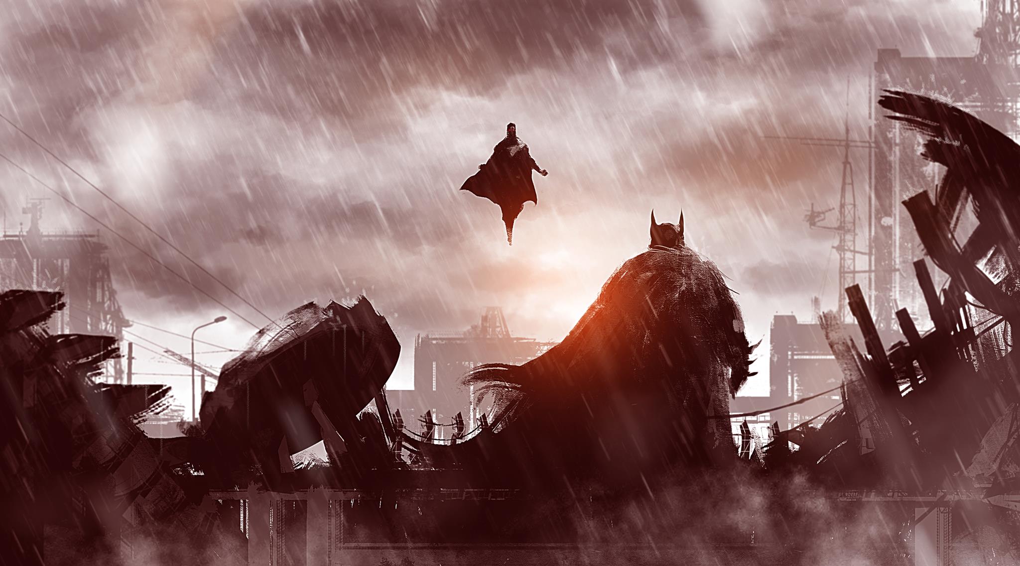 batman vs superman wallpaper 4k,illustration,cg artwork,digital compositing,screenshot,fictional character