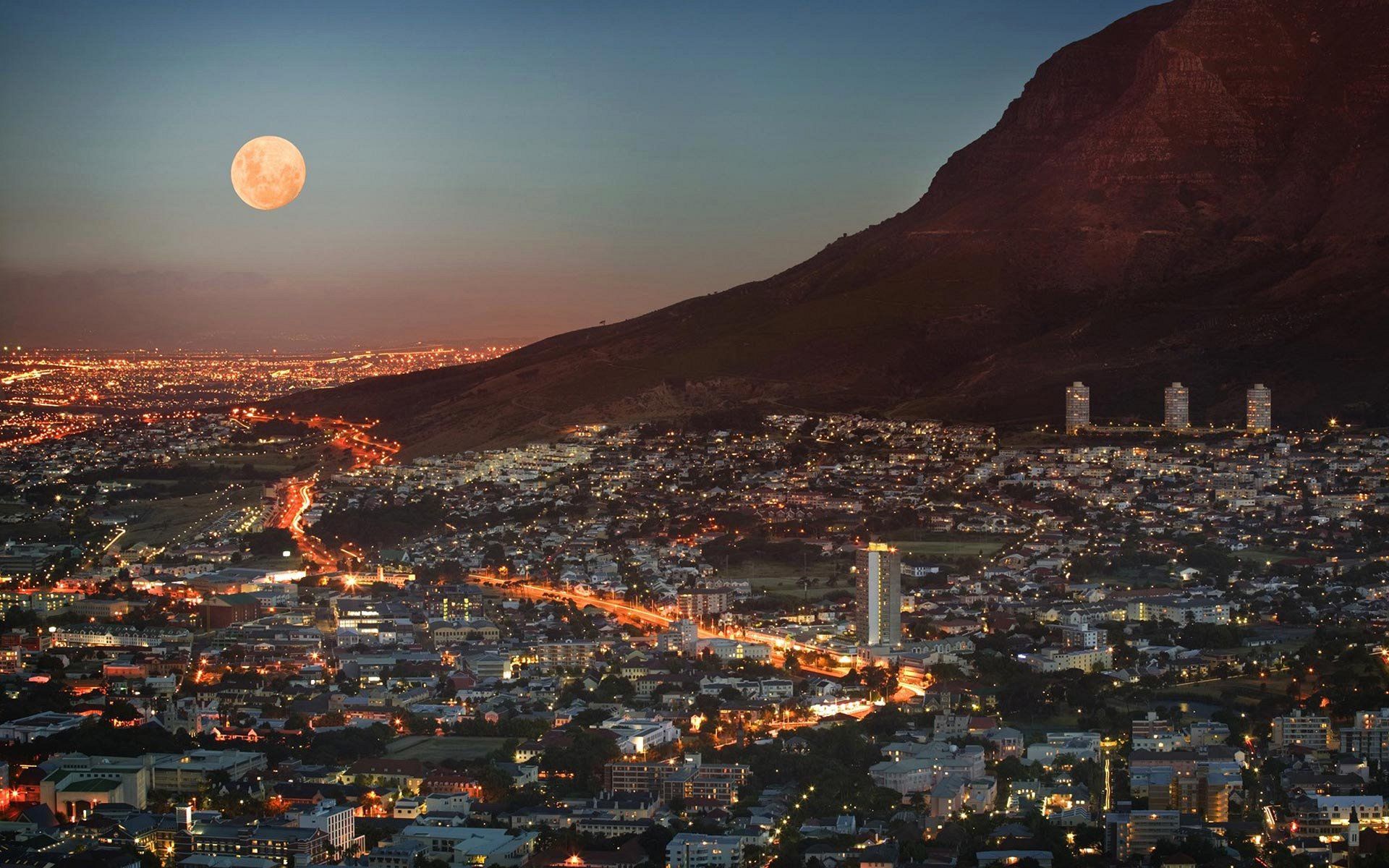 cape town wallpaper hd,cityscape,metropolitan area,sky,city,night