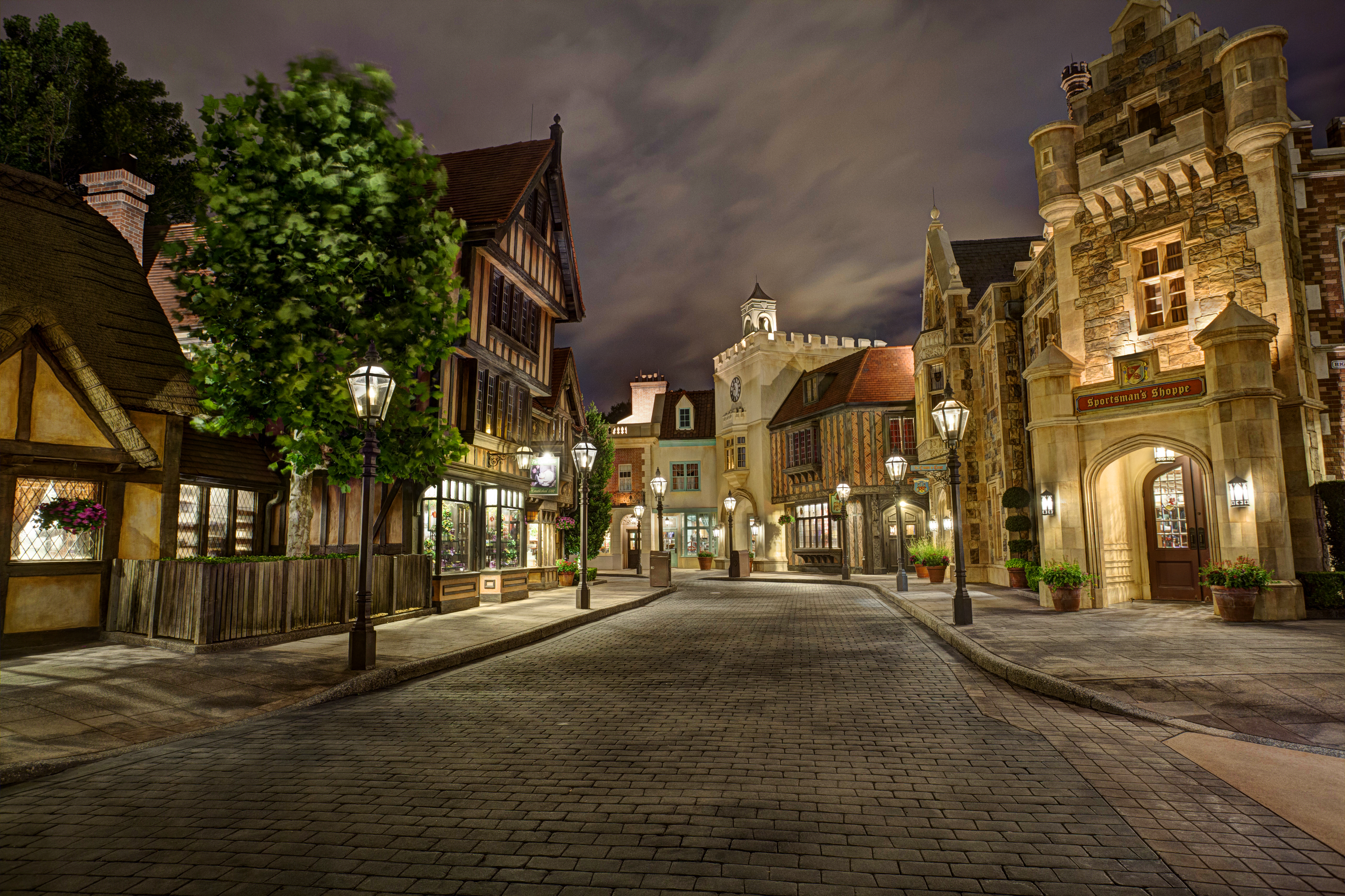 the town wallpaper,town,night,building,street,human settlement