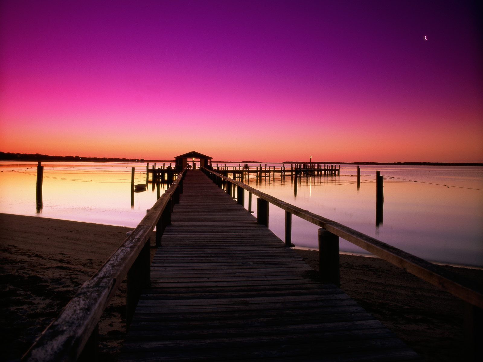 cape cod tapete,himmel,horizont,seebrücke,sonnenuntergang,nachglühen