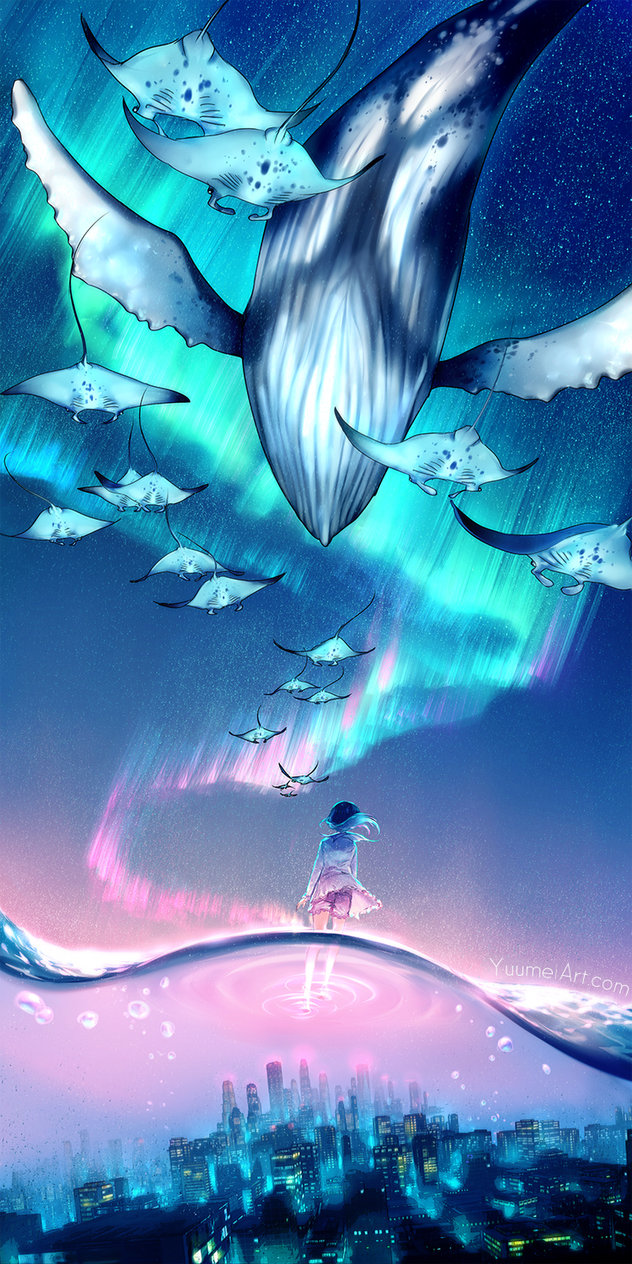 dream night wallpaper,sky,cg artwork,anime,fictional character,illustration