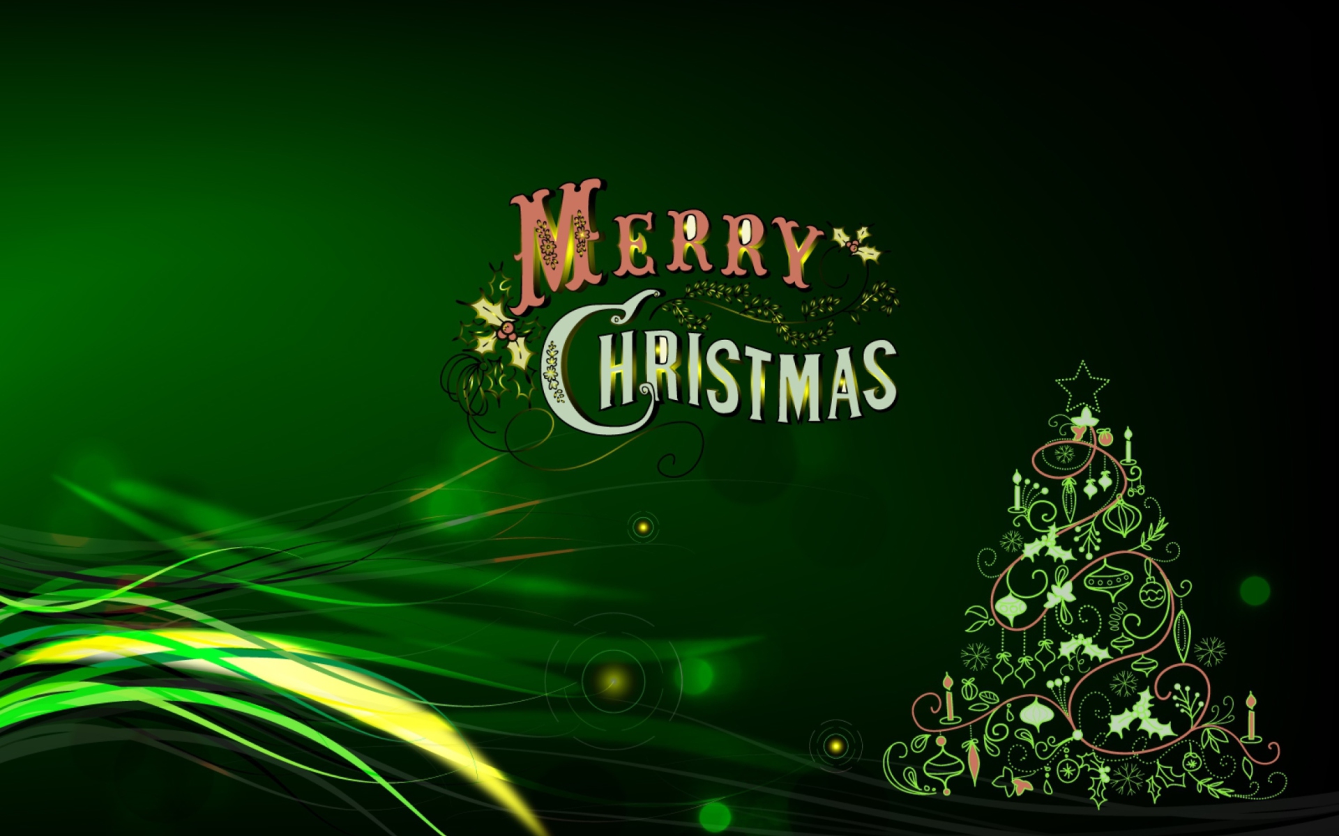 frohe weihnachten full hd wallpaper,grün,weihnachtsbaum,baum,weihnachtsdekoration,schriftart