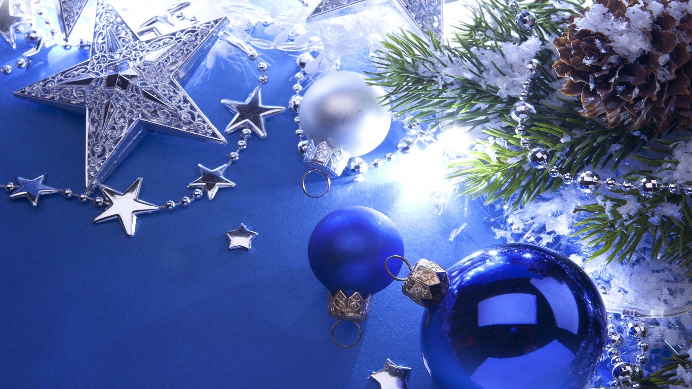 クリスマスの壁紙1366x768,青い,クリスマスオーナメント,マジョレルブルー,クリスマス・イブ,クリスマスの飾り