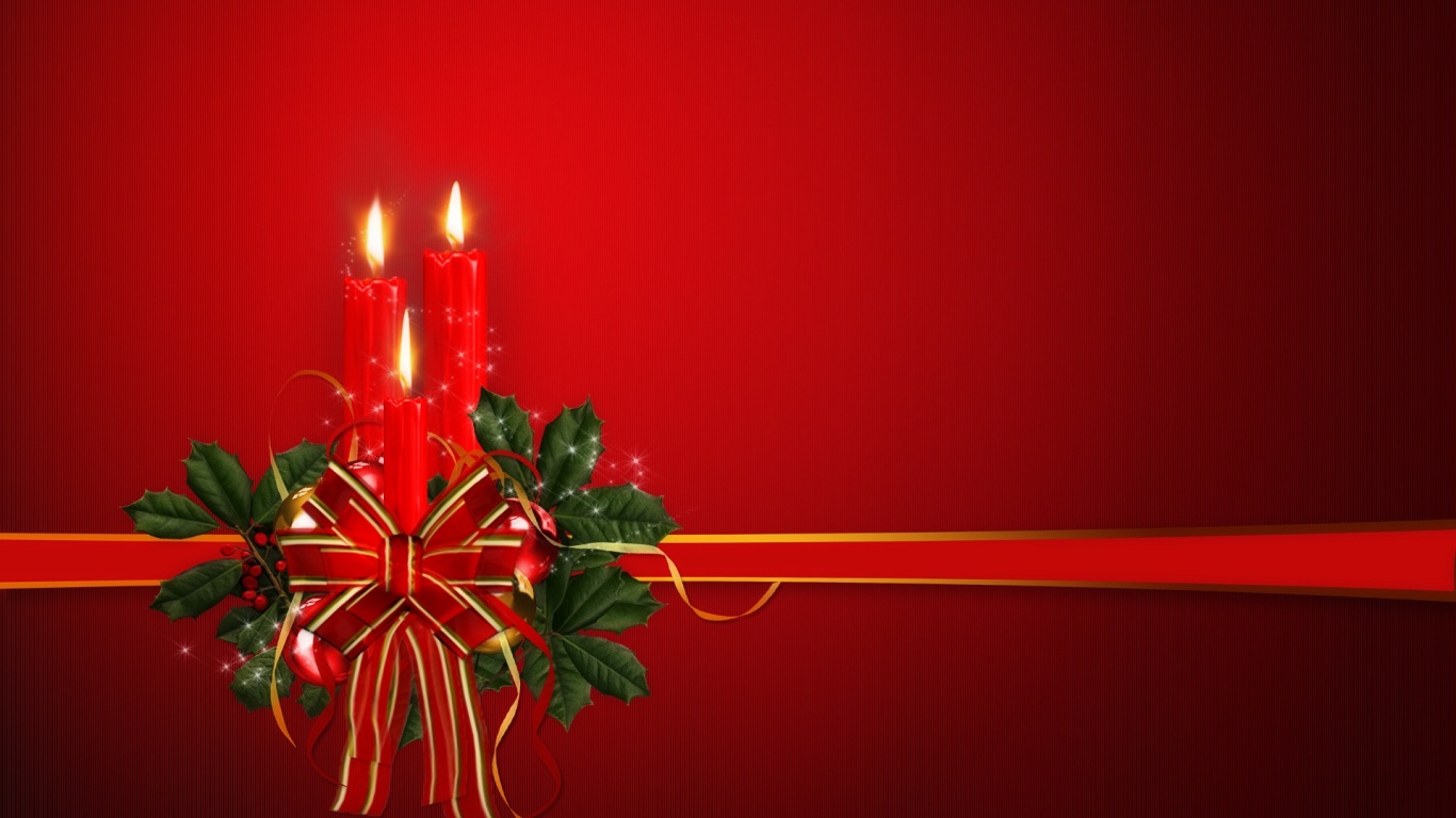 weihnachtstapete 1366x768,rot,beleuchtung,weihnachten,kerze,weihnachtsdekoration