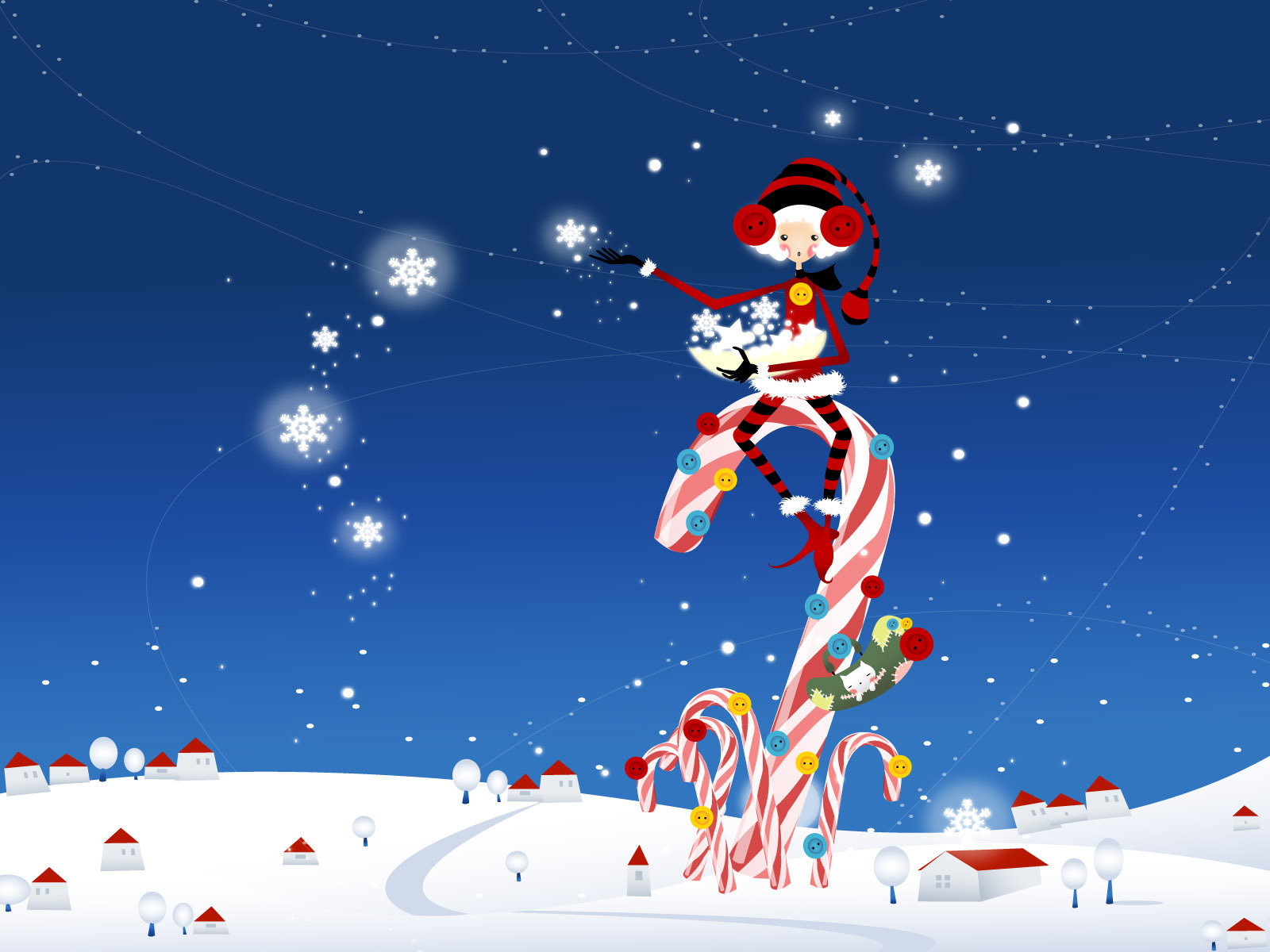 free animated christmas wallpaper,cartoon,christmas,sky,christmas eve,fictional character