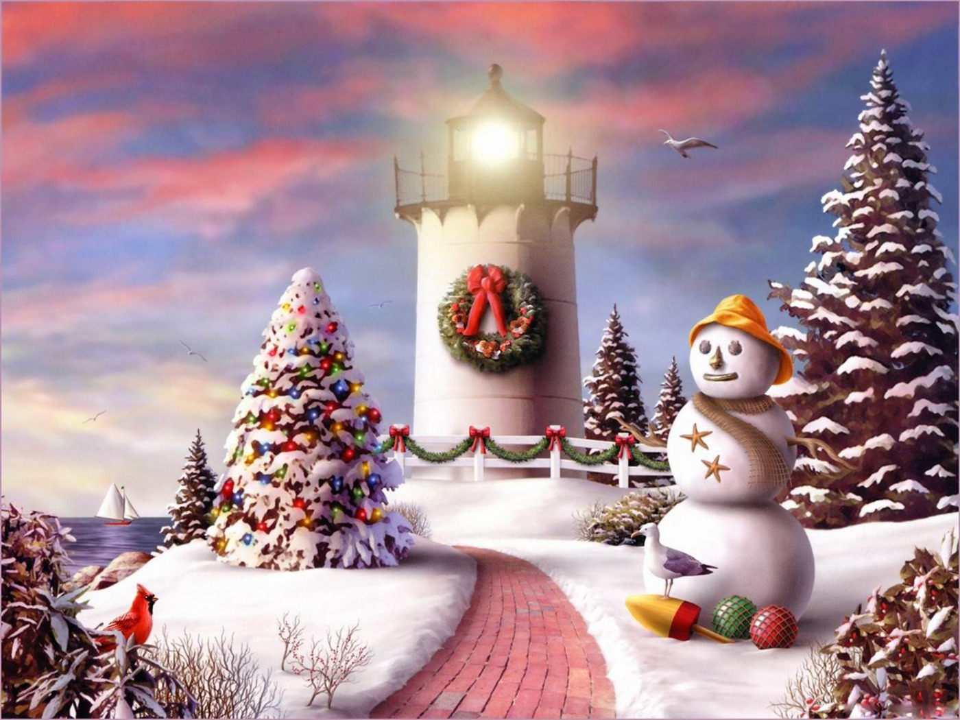 christmas pc wallpaper,christmas,christmas tree,winter,christmas eve,snowman