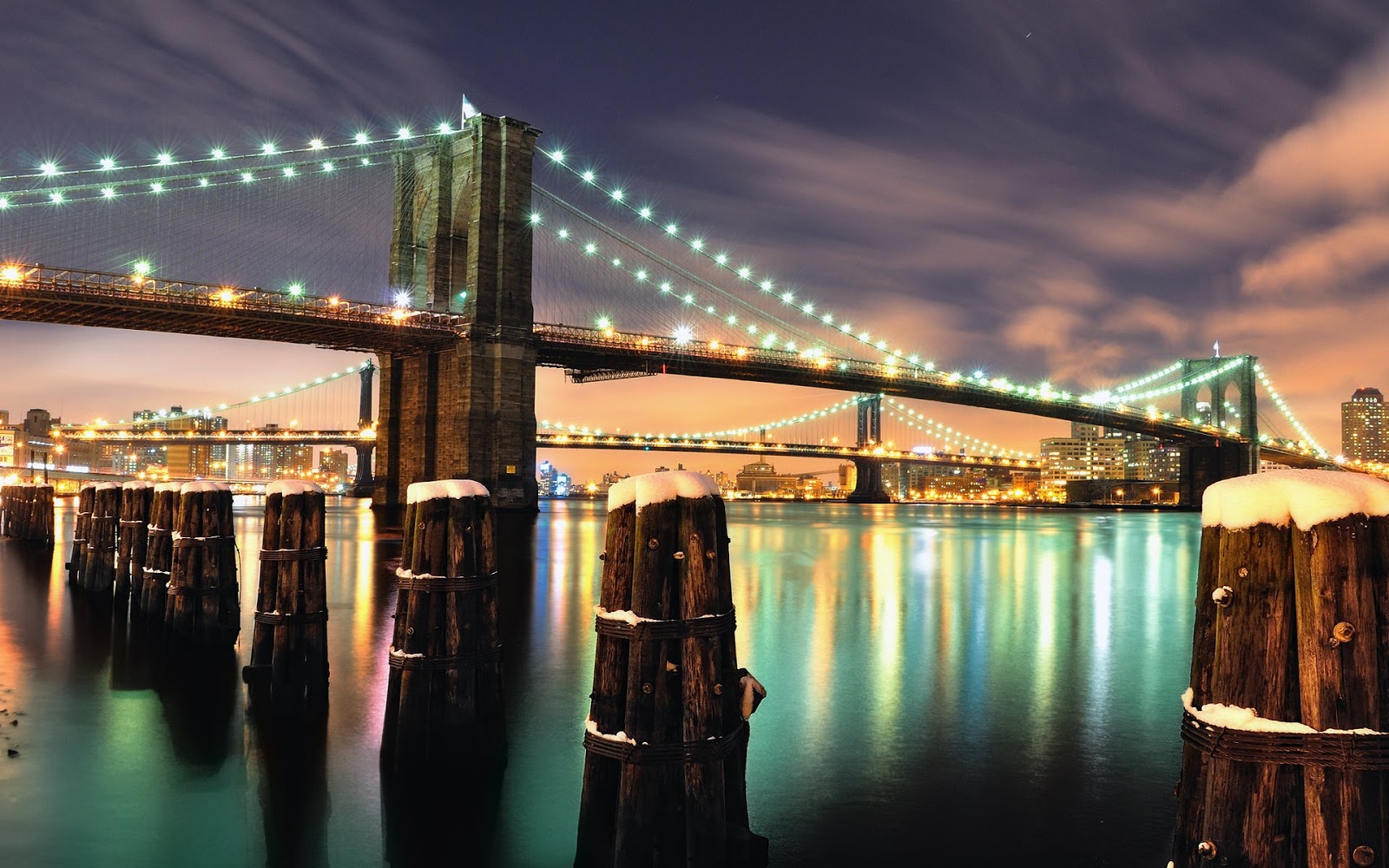 nuevo fondo de pantalla de navidad,puente,agua,cielo,noche,reflexión