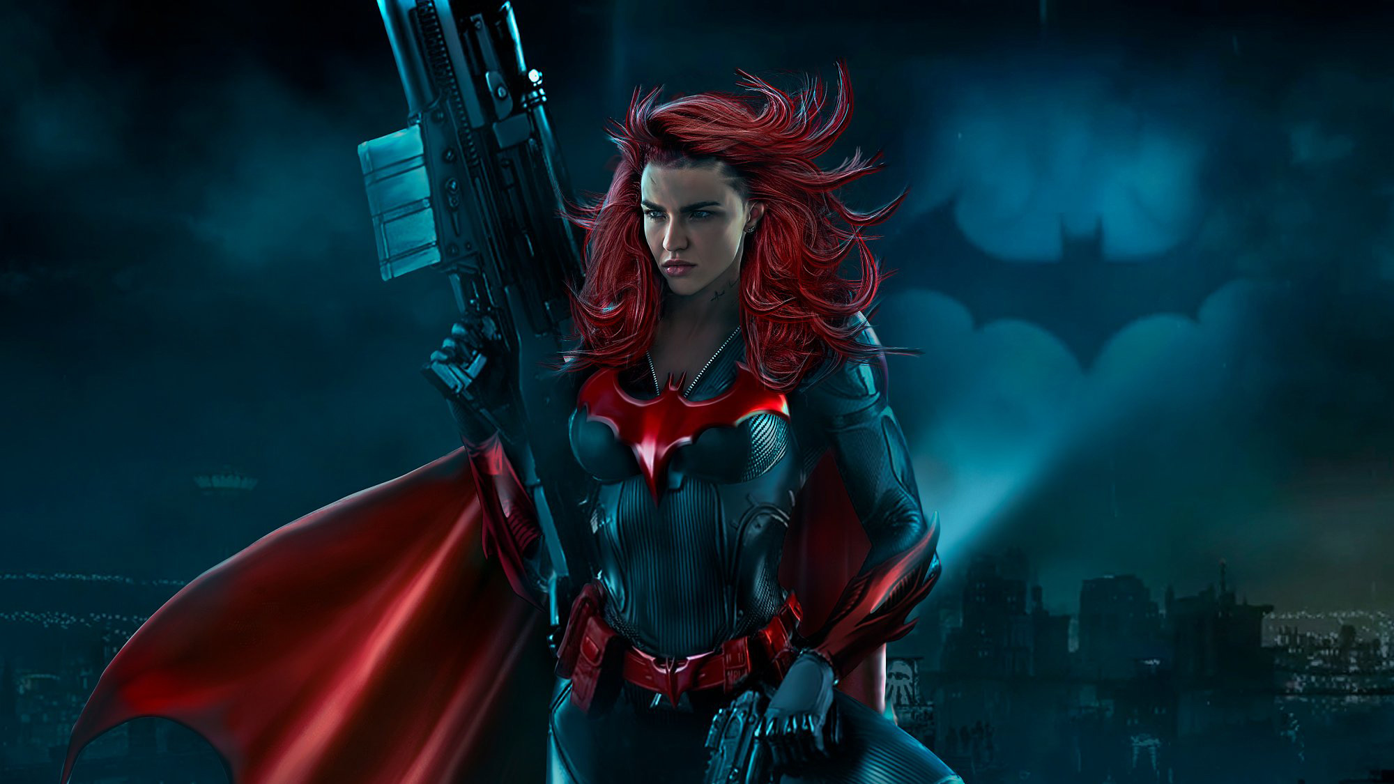 batwoman wallpaper,fictional character,cg artwork,superhero,darkness,games