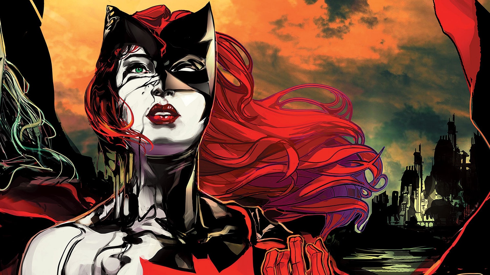 fondo de pantalla de batwoman,personaje de ficción,ilustración,hombre murciélago,supervillano,arte