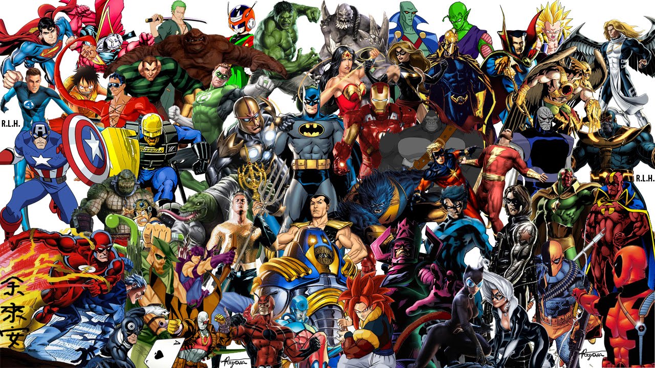 alle superhelden wallpaper,action figur,held,menge,fiktion,erfundener