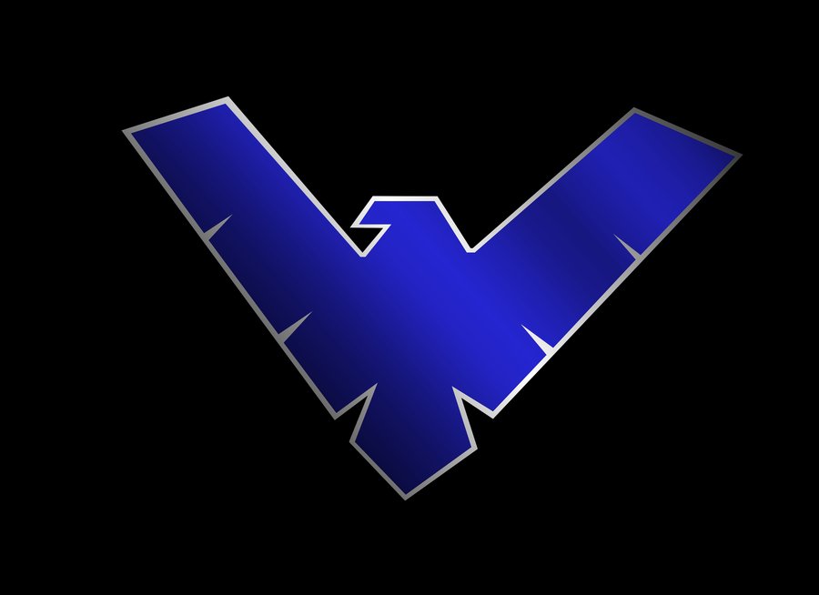 nightwing logo wallpaper,kobaltblau,blau,elektrisches blau,text,grafikdesign