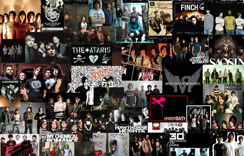 Emo Band Wallpaper collage kunst schriftart fotomontage menge 357987 