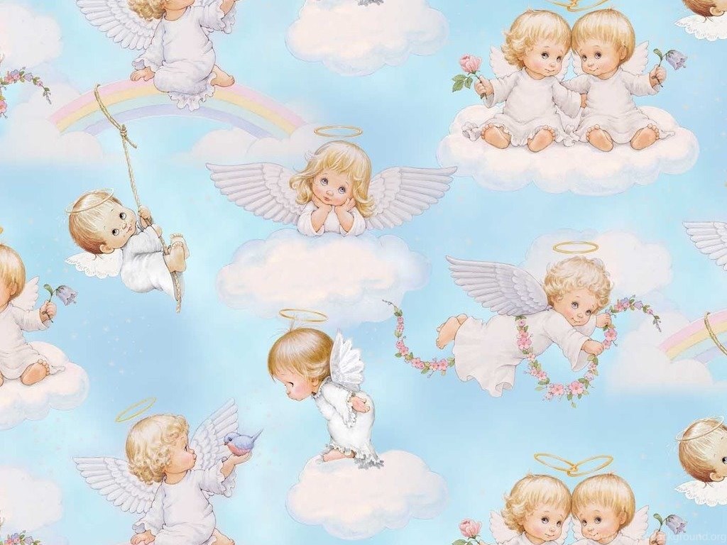 baby angel wallpaper,child,fictional character,illustration,wallpaper,art