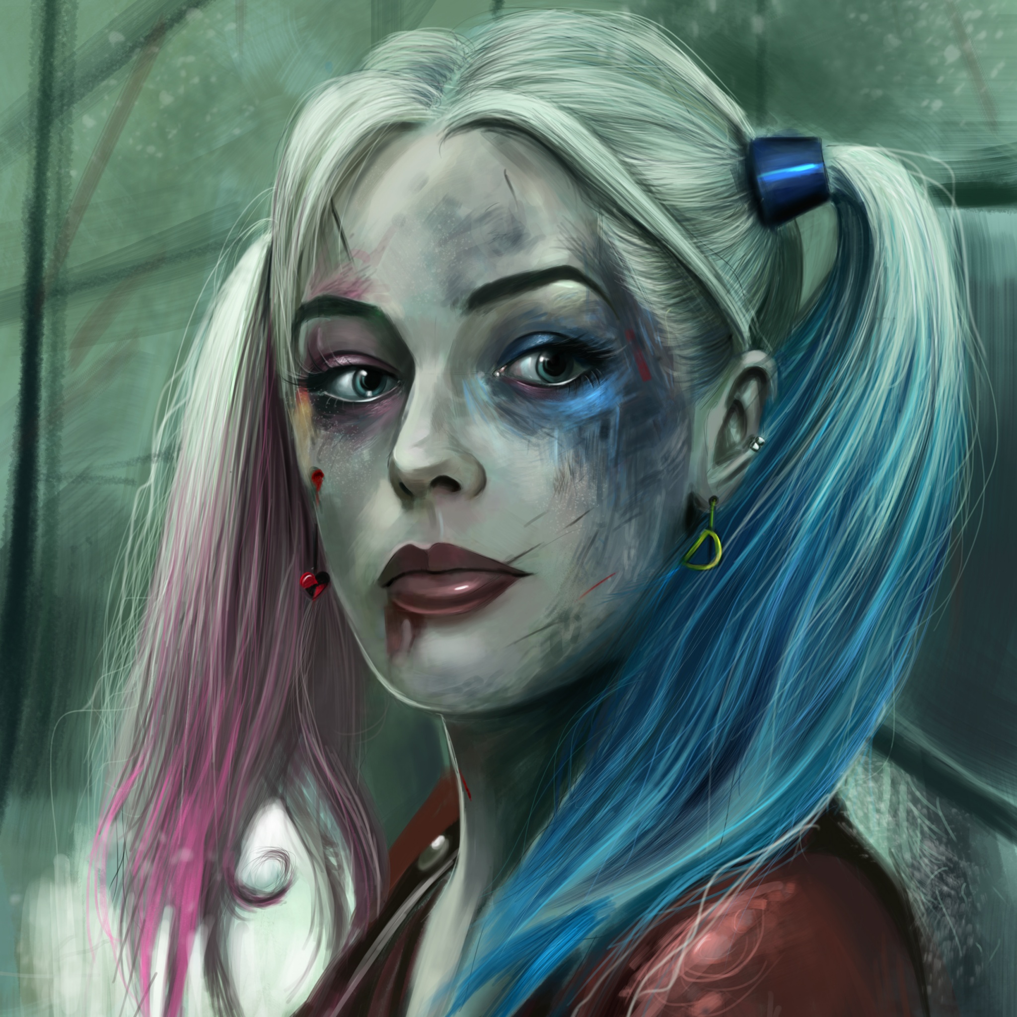 tapeten von harley quinn,gesicht,erfundener charakter,illustration,cg kunstwerk,superschurke