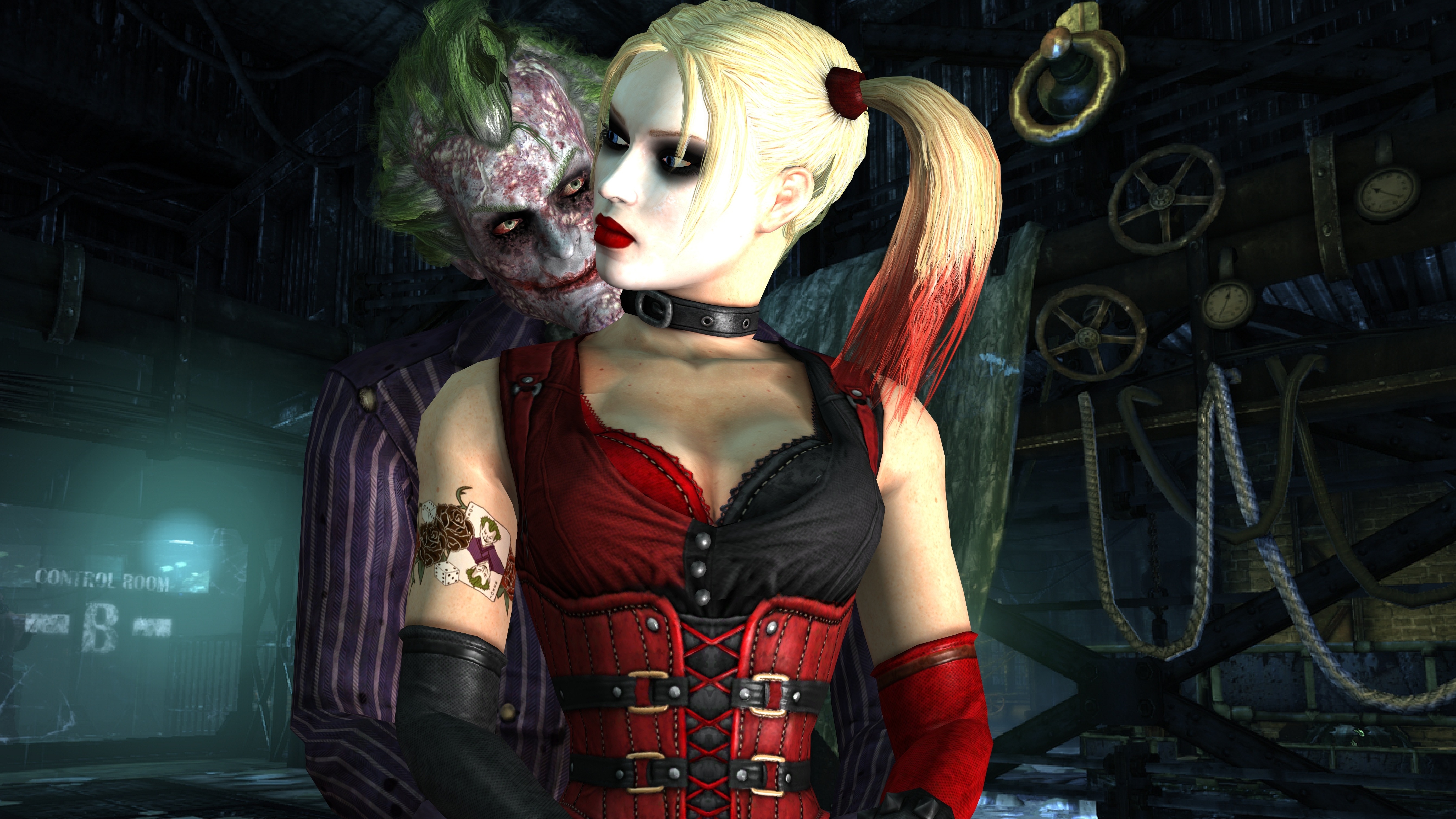 joker and harley quinn wallpapers,harley quinn,fictional character,supervillain,goth subculture,cg artwork