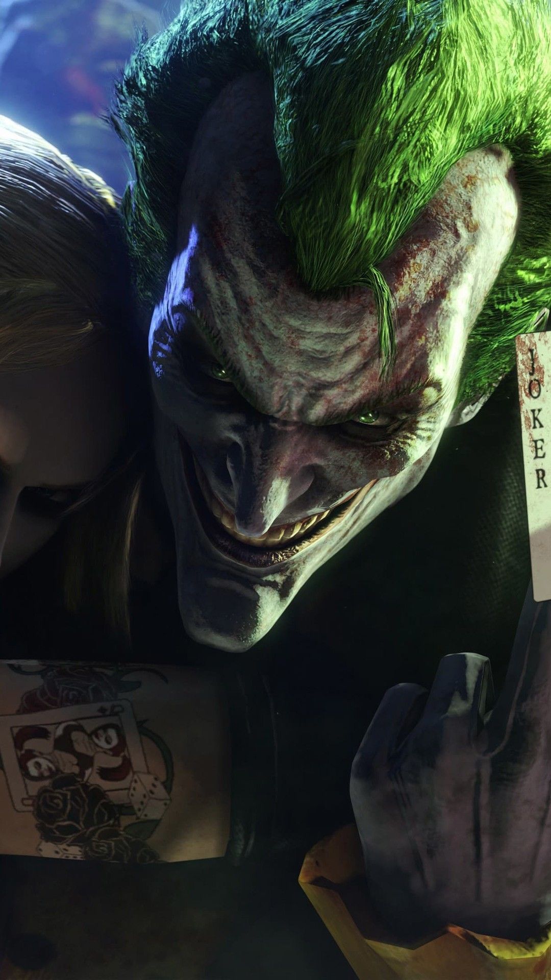 joker et harley quinn fonds d'écran,personnage fictif,joker,supervillain,homme chauve souris,goblin vert